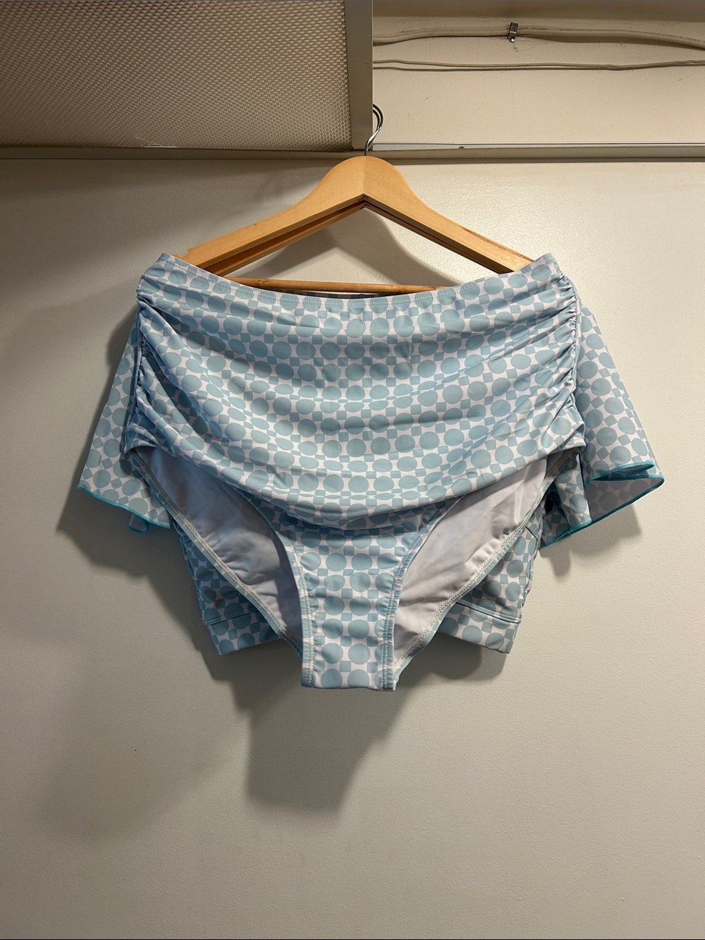 Light Blue Geometric Bikini Top and matching Bottom - Picture 3 of 11